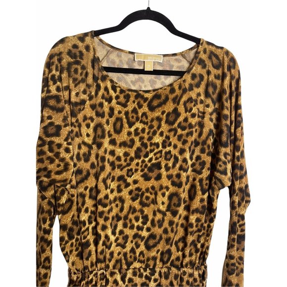 Michael Kors Long Sleeve Cheetah Print Dress XS - Picture 3 of 12